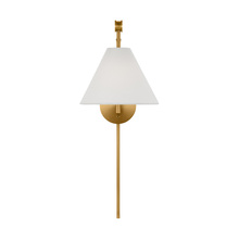 Visual Comfort & Co. Studio Collection AEW1021BBS - Remy transitional 1-light indoor dimmable medium wall sconce in burnished brass gold finish with whi
