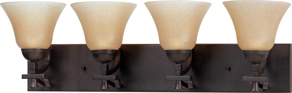 4-Light Vanity Fixture in Mountain Lodge Finish with Toasted Honey Glass