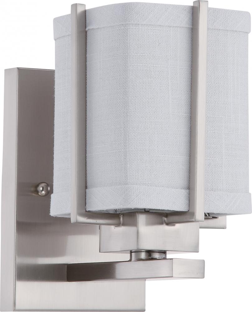 Logan - 1 Light Vanity w/ Slate Gray Fabric Shade - (1) 13w GU24 Lamp Included