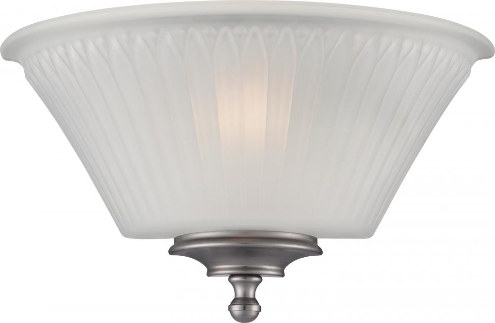 1-Light Wall Sconce in Aged Pewter Finish with a Frosted Glass Shade