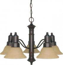Nuvo 60/3103 - 5-Light Chandelier in Mahogany Bronze Finish with Champagne Linen Glass and (5) 13W GU24 Lamps