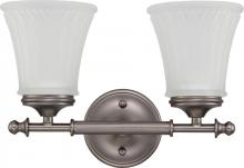 Nuvo 60/4012 - 2-Light Vanity Light Fixture in Aged Pewter Finish with Frosted Etched Glass