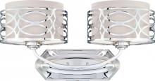 Nuvo 60/4622 - Harlow - 2 Light Vanity with Slate Gray Fabric Shades - Polished Nickel Finish