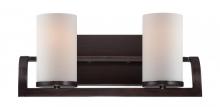 Nuvo 60/5232 - 2-Light Wall Mounted Vanity Light in Russet Bronze Finish with White Satin Glass
