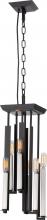 Nuvo 60/5387 - 6-Light Pendant Light Fixture in Textured Black and Antique Nickel Finish