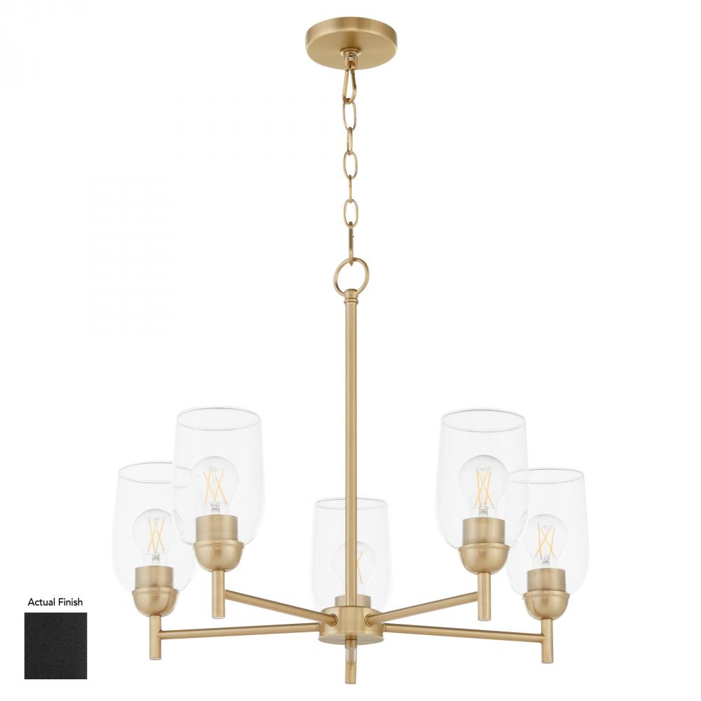 Wallinger 5 Light Chandelier, Matte Black