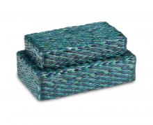 Currey 1200-0493 - Glimmer Blue & Green Box Set of 2
